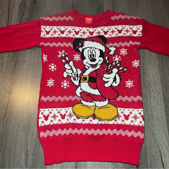 Disney red Mickey Mouse Santa Christmas Sweater, size XS - Picture 1 of 4